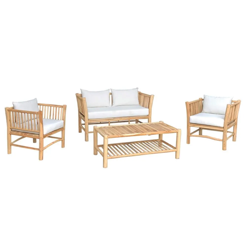 Σετ κήπου Nextdeco Leilani με διθέσιο καναπέ από ξύλο teak