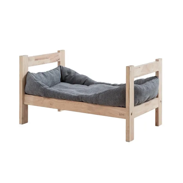 Κρεβάτι γάτας σκύλου Nextdeco Natural μασίφ ξύλο Υ35x60x40εκ.