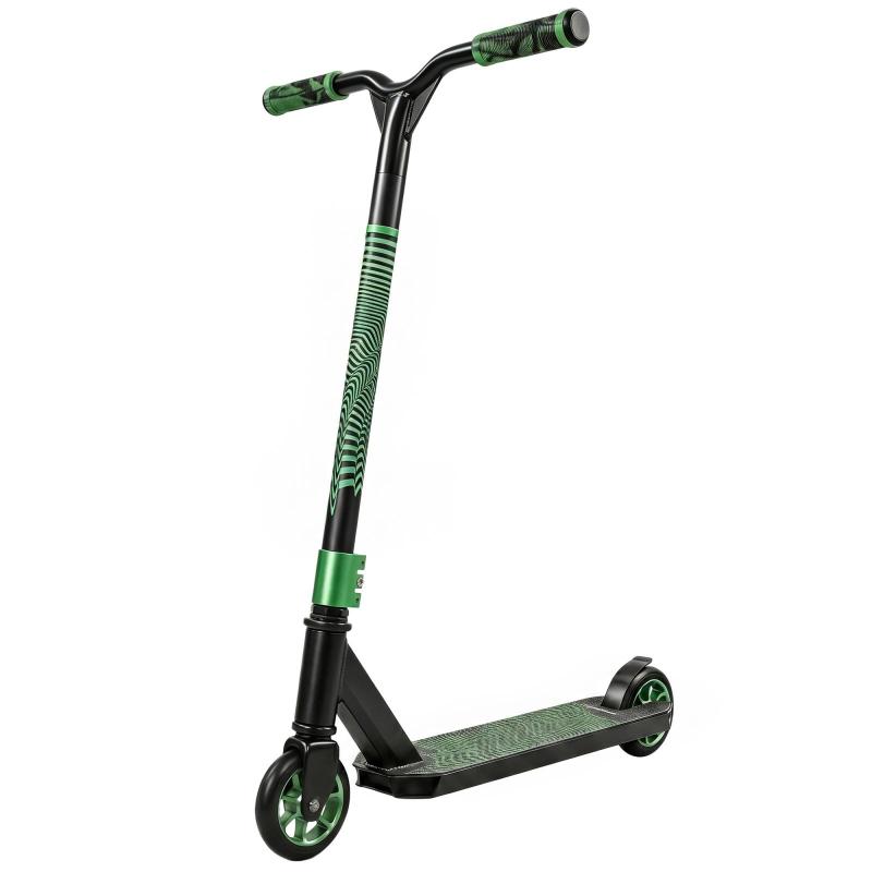 Freestyle Stunt Scooter με ABEC-9 Ρουλεμάν, 120mm Ρόδες και 360 Μοίρες Περιστροφή για Skateparks – Πράσινο