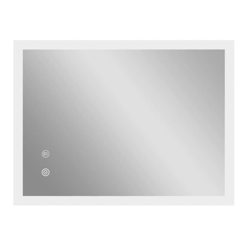 Καθρέφτης Μπάνιου LED Αντιθαμβωτικός με 3 Χρώματα και Ρυθμιζόμενη Φωτεινότητα, Μέταλλο και Γυαλί, 80x60x3 cm