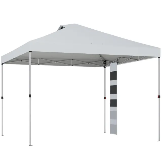 3x3m Pop-Up Περίπτερο με Θήκες Αποθήκευσης και Σακούλες Άμμου – Μεταλλικό και Ύφασμα Oxford, Λευκό
