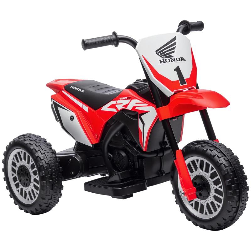 Ηλεκτρική μοτοσικλέτα motocross για παιδιά, αδειοδοτημένη Honda CRF450RL, 3 τροχοί, μπαταρία 6V, για παιδιά 18-36 μηνών, κόκκινη