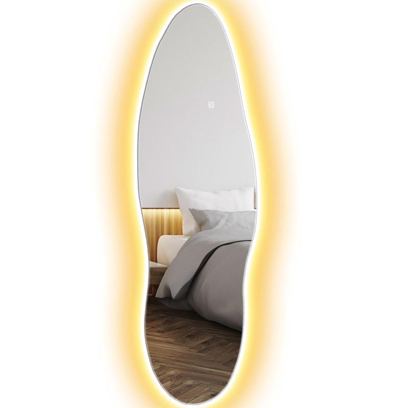 Καθρέφτης Τοίχου Πλήρους Μήκους με LED Φώτα 120x40 cm με 3 Χρώματα Φωτισμού και Λειτουργία Μνήμης, Διαφανής