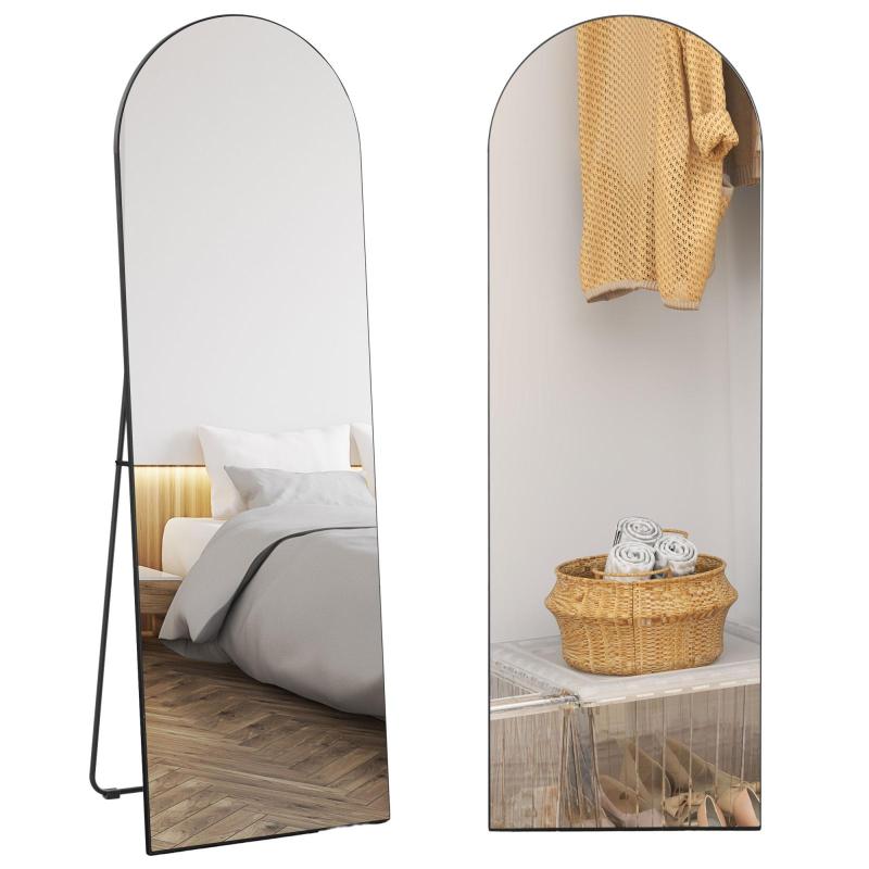 Καθρέφτης πλήρους μήκους 50 x 150 cm – μεγάλος καθρέφτης τοίχου/δαπέδου για σαλόνι, μαύρος
