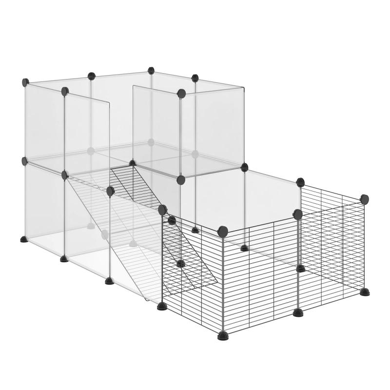 DIY Modular Enclosure για Μικρά Ζώα – 27-Πάνελ Μαύρο Κλουβί για Χάμστερ, Κουνέλια, Τσιντσιλά και Μικρά Κατοικίδια