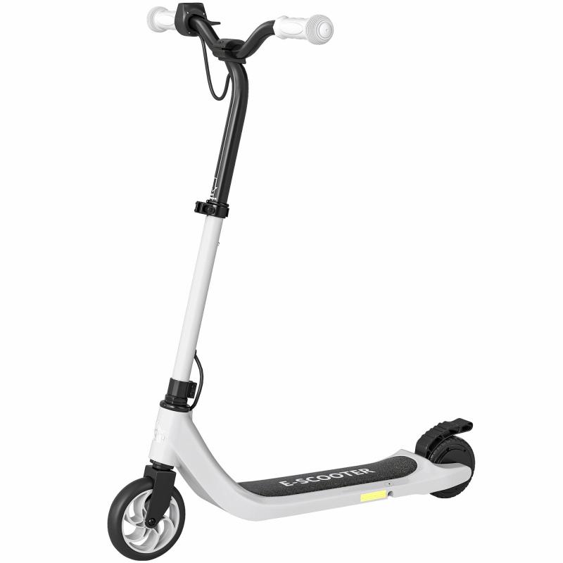 Ηλεκτρικό σκούτερ, ηλεκτρικό kick scooter, εμβέλεια 6 km, κατάλληλο για ηλικίες 6 και άνω, μεταλλικό πλαίσιο, μαύρο και λευκό, 76 x 53 x 95 cm