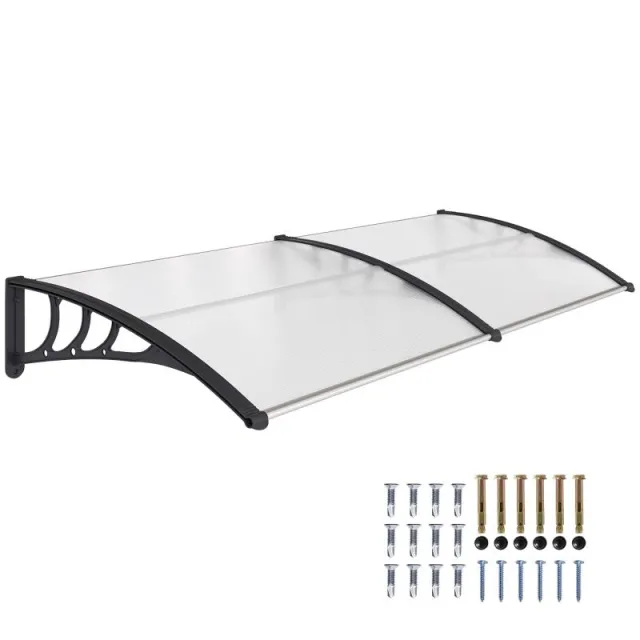Υπαίθρια Σκηνή 195x75cm, Πολυκαρβονική και Αλουμινένια Υπαίθρια Σκηνή, για Παράθυρα και Πόρτες Μπαλκονιού, Διαφανής