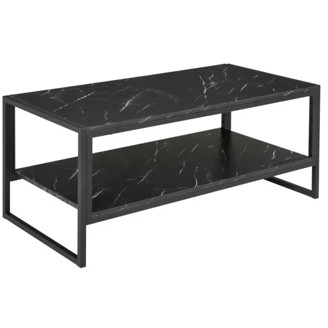 Καφετιέρα μοντέρνου στυλ με 2 ράφια 106 x 50 x 47 cm Μαύρη