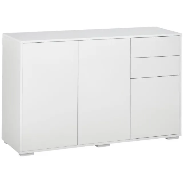 Μπουφέ / Κονσόλα, 2 συρτάρια, push-to-open, 117 cm x 36 cm x 74 cm, λευκό