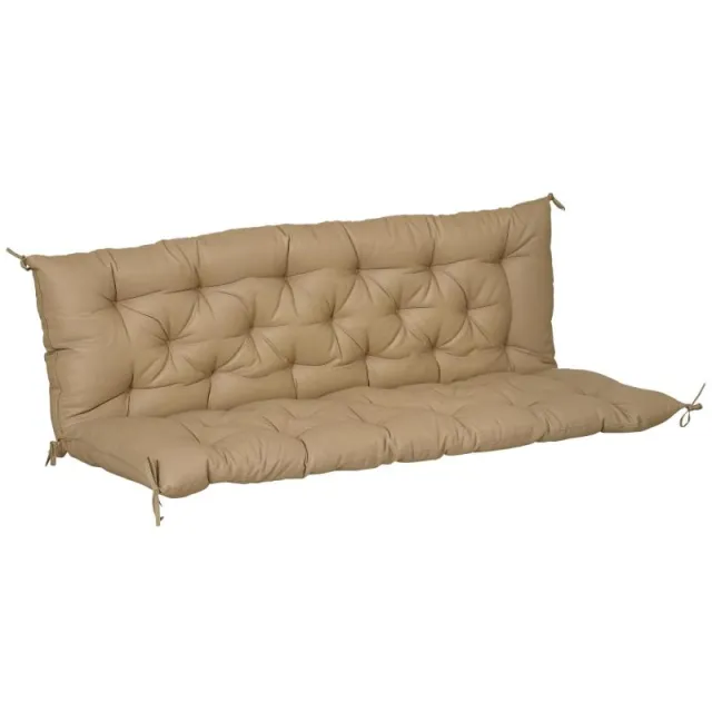 Μαξιλάρι καναπέ 3 θέσεων 150x98x8 cm, μαξιλάρι καναπέ με κορδόνια, μαξιλάρι για έπιπλα κήπου, κούνια Hollywood, χακί
