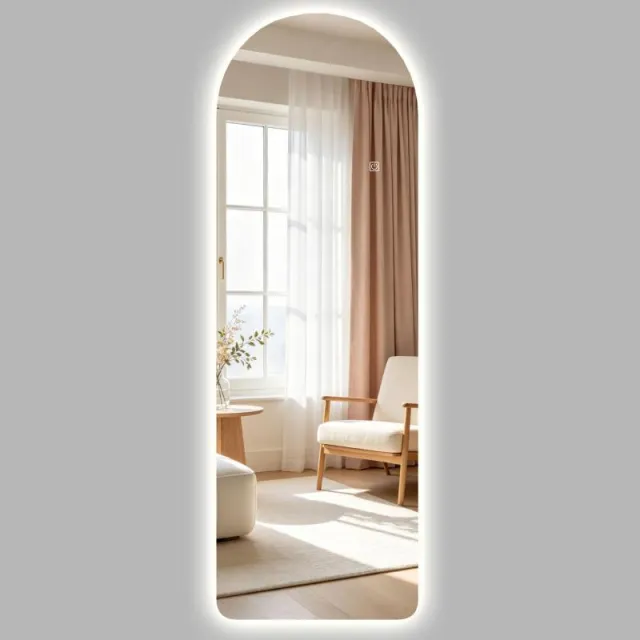 Μεγάλος Καθρέφτης Τοίχου 120 x 40 cm με LED Φωτισμό, Ρυθμιζόμενος και 3 Ρυθμίσεις Χρώματος Φωτός