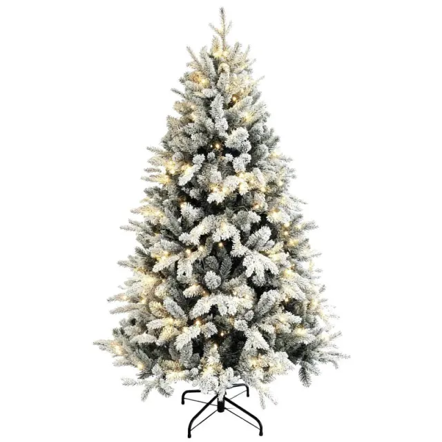 Τεχνητό Χριστουγεννιάτικο Δέντρο 180cm με 793 Tips, LED Φώτα και Χιονισμένα Κλαδιά – Πράσινο