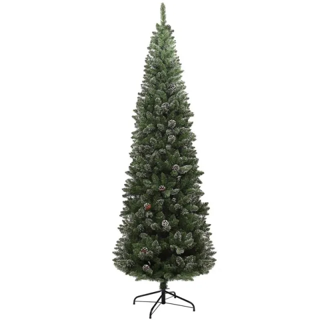 Χριστουγεννιάτικο δέντρο 225 cm ψηλό με 980 Tips, Κώνους και Μεταλλική Βάση