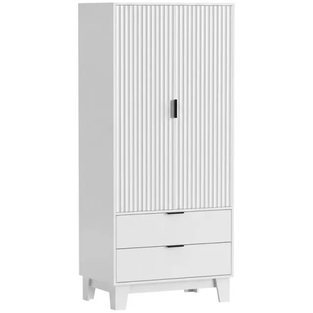 Ντουλάπα υπνοδωματίου μοντέρνου στυλ 80x50x180 cm Λευκή