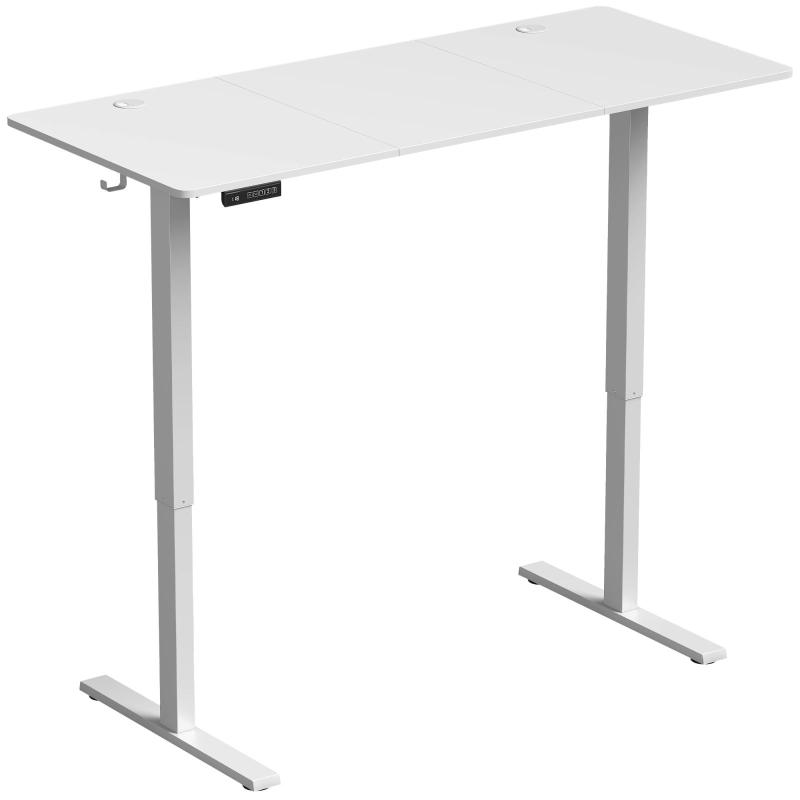 Λευκό Γραφείο Ρυθμιζόμενου Ύψους 140x60 cm με 3 Ρυθμίσεις Μνήμης Ύψους