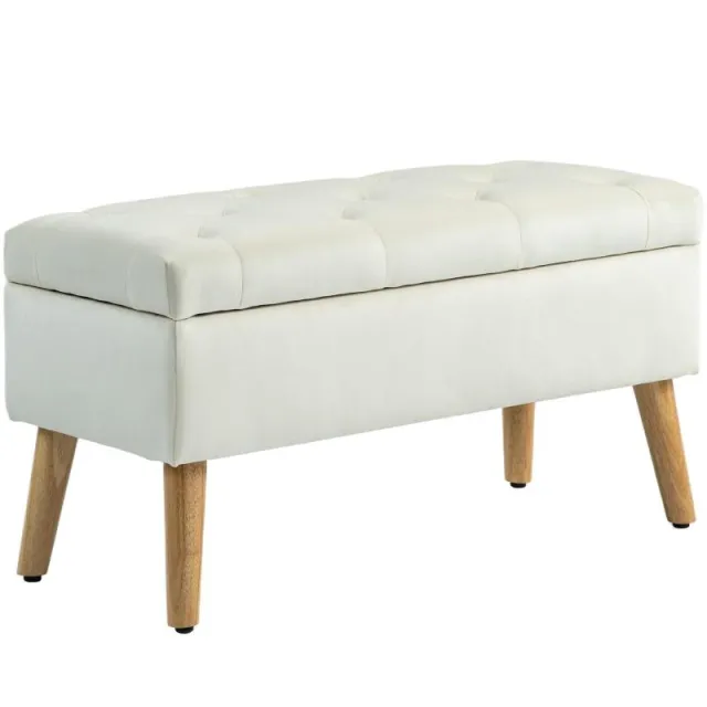 Αποθηκευτικός καναπές / Σκαμνί 80x35x42 cm 120 kg Κρέμα