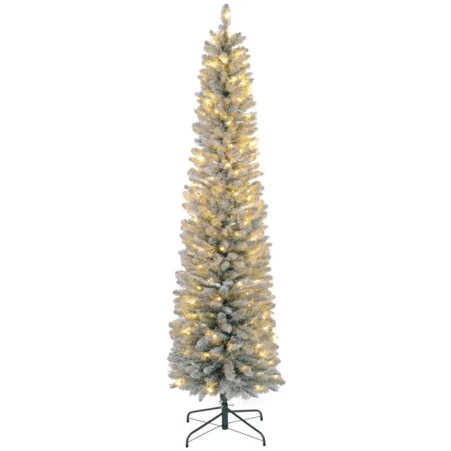Χριστουγεννιάτικο δέντρο 210 cm, LED φωτεινές αλυσίδες, τεχνητό, ανθεκτικό στη φωτιά, μεταλλική βάση, πράσινο