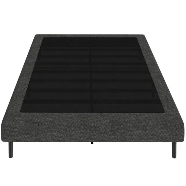 Υφασμένο Κρεβάτι 144x195 cm με Κάλυμμα Chenille, Ξύλινη Στήριξη, Μεταλλικά Πόδια, Εύκολη Συναρμολόγηση, Χωρητικότητα Φορτίου 400 kg, Γκρι